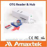 High Quality 5 Sots USB Otg Card Reader & Hub 3 Port USB 2.0 Hub & Otg Mobile Card Reader thumbnail-1