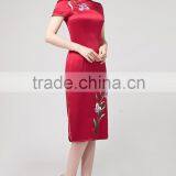 Handmade Silk Embroidery Qipao /Cheongsam in Pure Mulberry Silk thumbnail-3