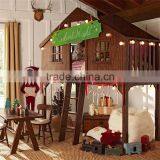 American Country Style Creative Children Furniture Tree House Shape Environment Friendly Solid Wood Bunk Bed for Customized Quality Choice thumbnail-4