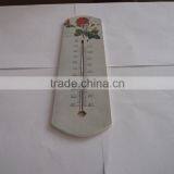 Household Wooden Indoor Thermometer w/ Printed Flower Red Kerosene Filled and Cheap Price Accurate Temperature Design Option thumbnail-3