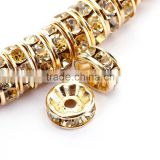 Gold Plated Jonquil Color #213 Rhinestone Jewelry Rondelle Spacer Beads Variation Color and Size 4mm/6mm/8mm/10mm