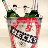 customized good price tin beer ice bucket with bottle opener
