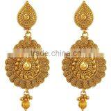 Indian Gold Plated Polish Long Necklace With Earring Set For Women thumbnail-6