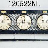 Industrial French 3 Piece Art Wall Hotel Clock