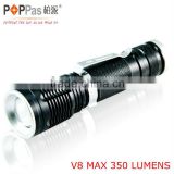 POPPAS V8 T6 10W zoom adjustable and rechargeable led flashlight