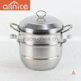Allinice-Professional 18/0 Stainless-steel 15-qt.steamer Pot Set Passed FDA LFGB With Steel Cover and SS Handle&knob thumbnail-2