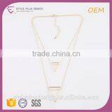 N72446I02 Party Occasion Copper Alloy Evil Eye Gold Triangle Hollow Turkish Necklace Designs thumbnail-1