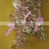 PET Wire Candy Crutch Metallic Plastic Christmas Garland thumbnail-2