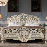 Hand Carving Furniture - Handcraft Royalty Golden Foil Bed thumbnail-1