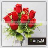 Wedding&home Decoration, 12 Heads Red Artificial Indian Rose Flower Bush Making