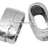Tibetan Style Beads, Lead Free and Nickel Free, Rectangle, Antique Silver, 13x7x7mm, hole: 5mm(TIBEB-A101908-AS-FF)