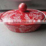 YT -decorative Pattern Ceramic Tureen With Lid Stock thumbnail-1