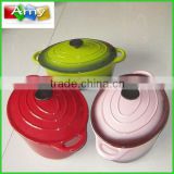 colorful enamel cast iron cookware set