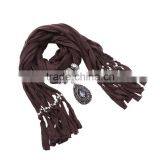 2016 New Design Tear Drop Shaped Pendant Scarf