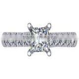 Square Cut Womens Solitaire With Accents Ring Mount096 thumbnail-1