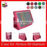 Leather Case For Archos 80 Titanium ,For Archos 80 Titanium Leather Case,free Shipping,Hot Pink