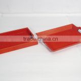 Simple red inverted trapezoidal plate