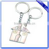 Promotion Zinc Alloy Custom Design Silver Enamel Home Keychain