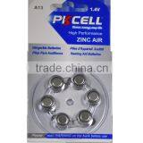 PKCELL A10 A312 A675 A13 Hearing Aid Battery 1.4v Zinc Air Button Cell Battery thumbnail-3