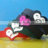 Heart Shape Wristbands, 1/2 Inch Wristbands, Debossed Color Filled Silicone Wristbands thumbnail-1