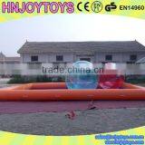 0.90mm PVC Tarpaulin Orange Large Inflatable Pool With Water Ball thumbnail-2