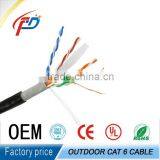 Lan Cable Cat6 Waterproof 24awg Solid Conductors 4 Pairs 8 Core Outdoor Cable