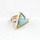 2015 Triangle Shape Ring Gold Ring With Stone thumbnail-2