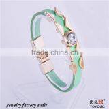 2016 Personalized Light Green Leather Bracelets thumbnail-1