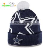 wholesale/high quality Custom plush Beanie Hat With Top big Ball/star design