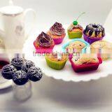 Colorful Like Rainbow Silicone Muffin Cup Multicolor Round Square Mini Dishwasher Mini Microwave Silicone Cake Mold thumbnail-4