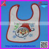 Cotton Printed Christmas Bib With Pattern of Santa Claus thumbnail-1