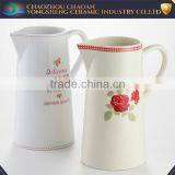 Factory Price Wholesale Pitcher Dolomite Material With Flower Decals thumbnail-1