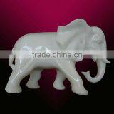 White Little Marble Elephant Statue thumbnail-1