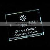 Timeless Jade Glass Rectangular Paperweight With Beveling on All Edges thumbnail-1