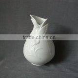 Pure White Cylinder Stoneware Bud Vase for Single Flower for Gladiolas and Calla Lilies thumbnail-6