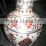 Marble Flower Vase, Decorative Flower Pot, Hand Made Marble Flower Vases, Craft Flower Pot, Flowers Pot, thumbnail-1