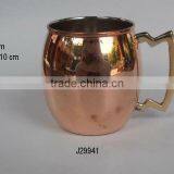 Copper Bear Mug With Pewter Lining and Brass Handle Polished thumbnail-1