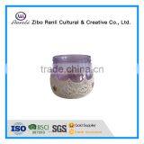 Set of 4 Purple Elegant Wholesale Glass Jars for Candle With Decoration thumbnail-4