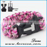 2016 Custom With Flint Fire Starter Survival Paracord Bracelet With Logo thumbnail-4