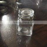 3.5oz Mini Glass Jar With Metal Clip and Glass Lid thumbnail-4