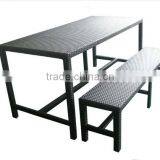 Aluminum Frame Rattan Table and Chair Dining Set for Garden thumbnail-5