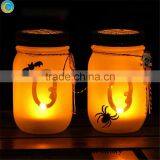 Halloween Party Favor Frosted Glass Candle Jars Painted Mason Jars thumbnail-1