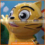 Amusement Park Equipment Fiberglass Cartoon Animal Cat Statue thumbnail-3