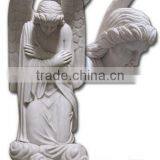 Garden Statues Wholesale Marble Stone Large Merciful Angel Statue Ornament thumbnail-4