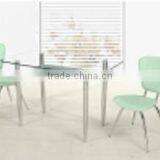 Modern Kitchen Round Table Dining Room Furniture Glass Dining Set thumbnail-4