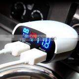 CE Approved Hot Sell 2 USB Adapers Car Charger With Digital Readout thumbnail-2