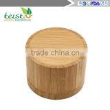 Round Bamboo Salt Box With Magnetic Closure is Eco-Friendly, 100% Organic Bamboo, Professional-Grade, Salt and Pepper Shaker thumbnail-5