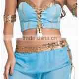 Women Sexy Turquoise Blue Egyptian Belly Dance Costum Lingerie Sets LD6045 thumbnail-6