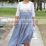 The classic ladies plus size wear pure cotton twirl long maxi skirts for fat women