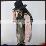 Artificial Fur Gilet Open Front Womens Light Brown Faux Fur Vest thumbnail-3